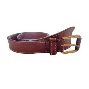 VTG TAROX Women's Brown Leather Belt Size Medium Made In Italy